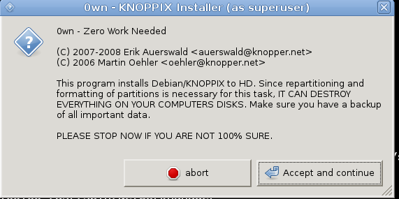 knoppix65 install to harddisk0
