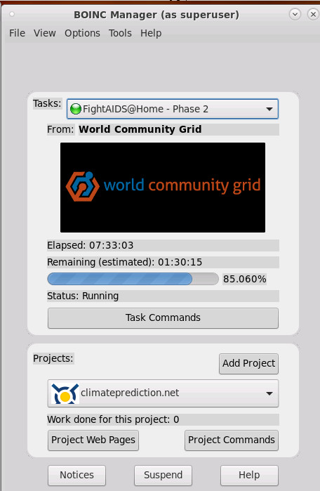 world community grid – donate computing power – map cancer markers and FightAIDS project