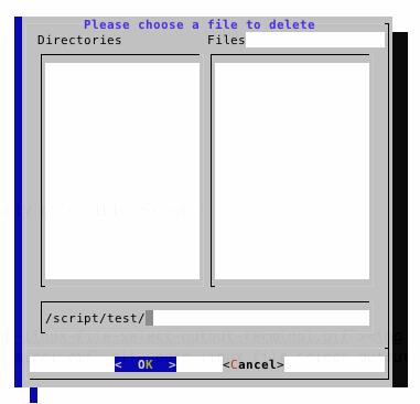 bash linux file select output terminal2