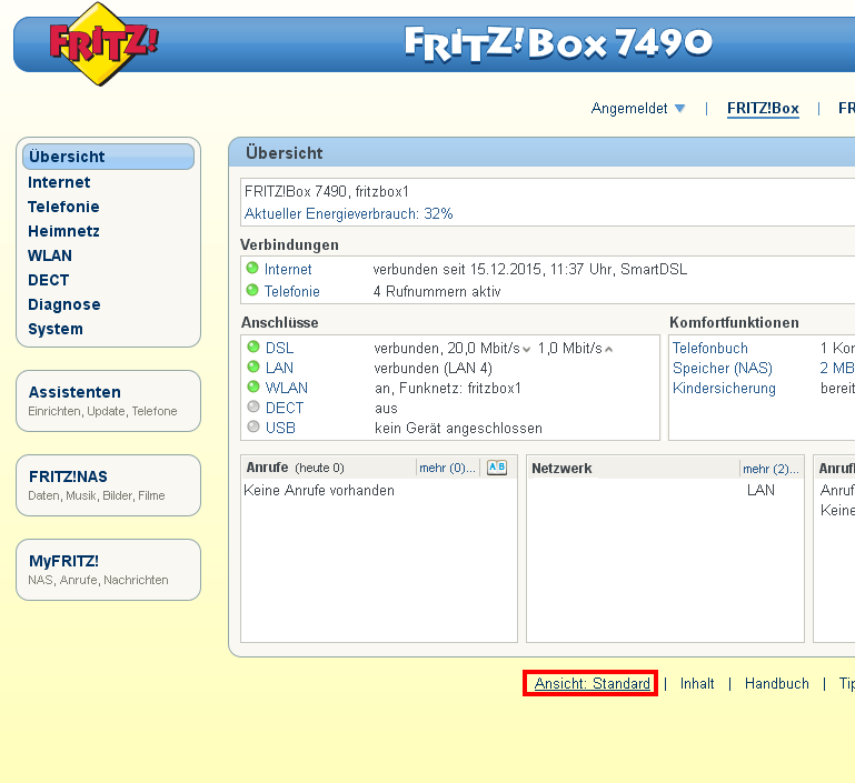Fritzbox 7490 IP Adresse ändern