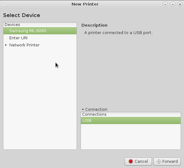 Gnome2 Printer Settings system-config-printer1