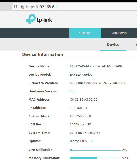 TP-Link Outdoor Accesspoint AC1200 (EAP225-Outdoor) Hardware Version v1 – ssh enabled (but NO WDS Bridging Client/Bridge/Repeater/AP Client Router mode) – GNU Linux script to monitor Wifi WLAN connection link speed