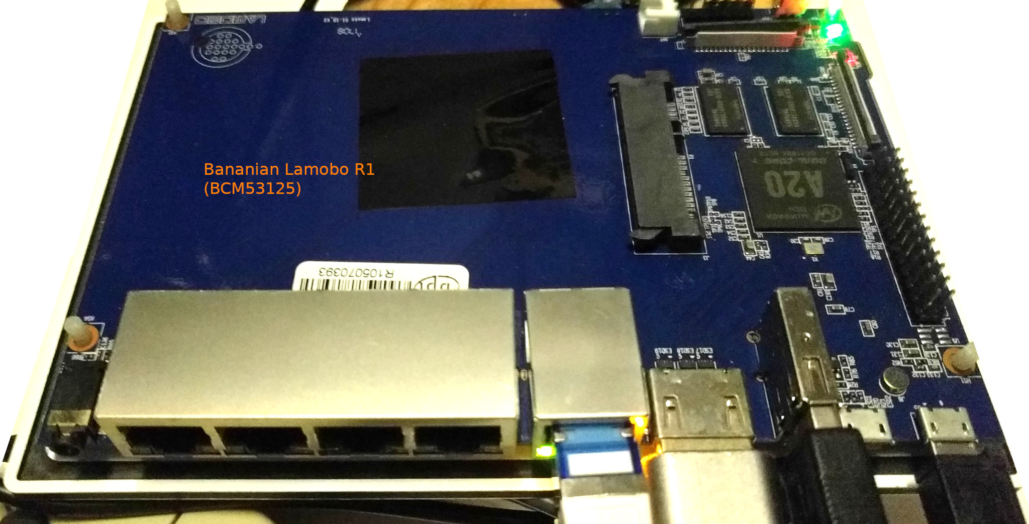 Bananian Bananapi Lamobo R1 (BCM53125) – the ARM router that is not a router (it is a layer 2 switch with only one NIC but it can desktop xfce4) – default root password is pi