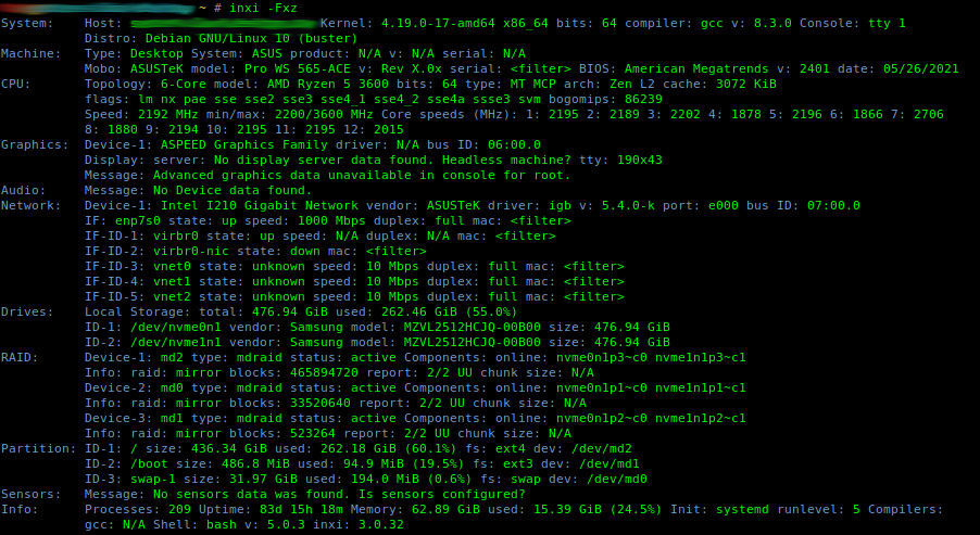 GNU Linux bash – analyze get detailed info on hardware summary with inxi