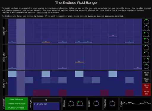 create music IN YOUR BROWSER – online in the browser techno music generator