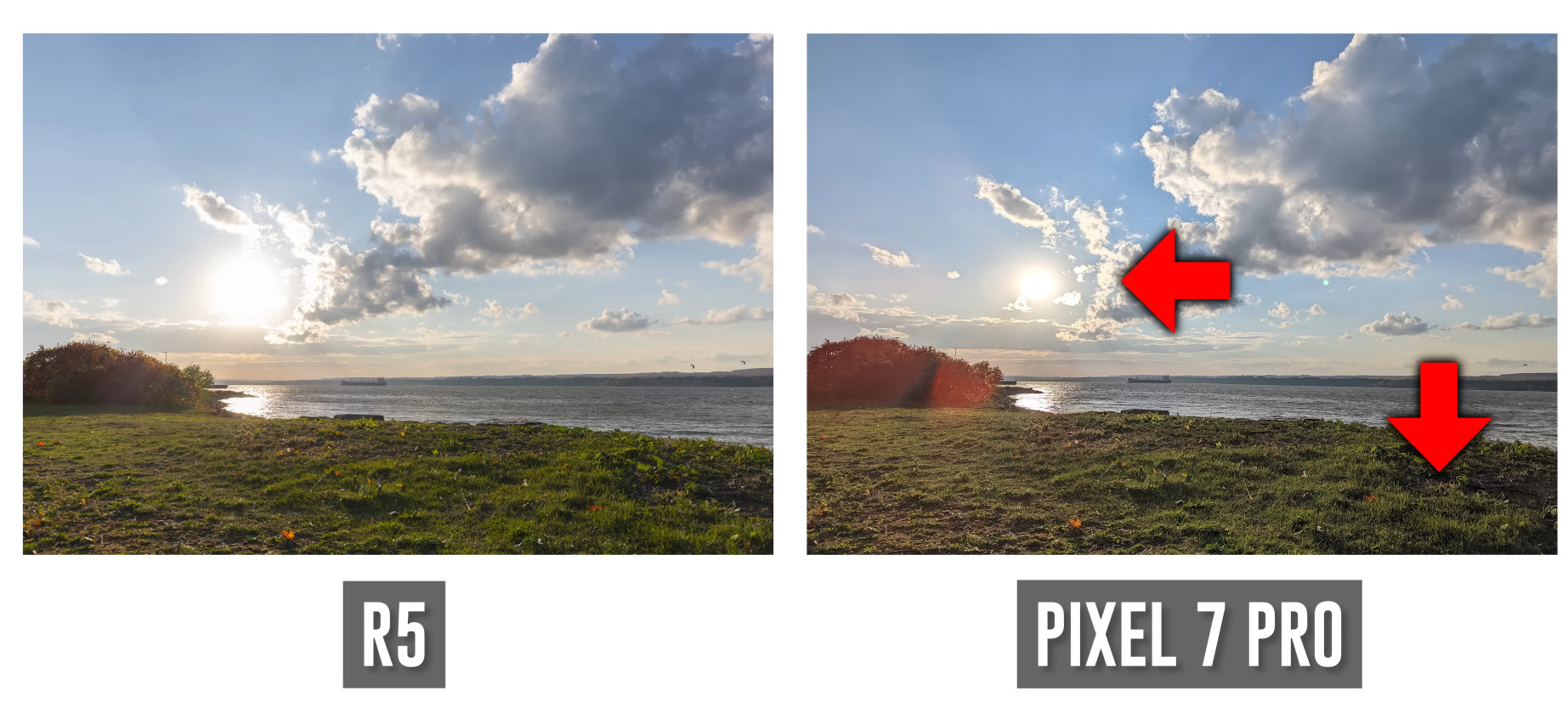 https://www.youtube.com/watch?v=7-GqBOf2eec https://www.dpreview.com/news/6125283026/video-google-pixel-7-pro-vs-canon-r5-difference-between-smartphones-real-cameras heavy HDR and sharpening post processing